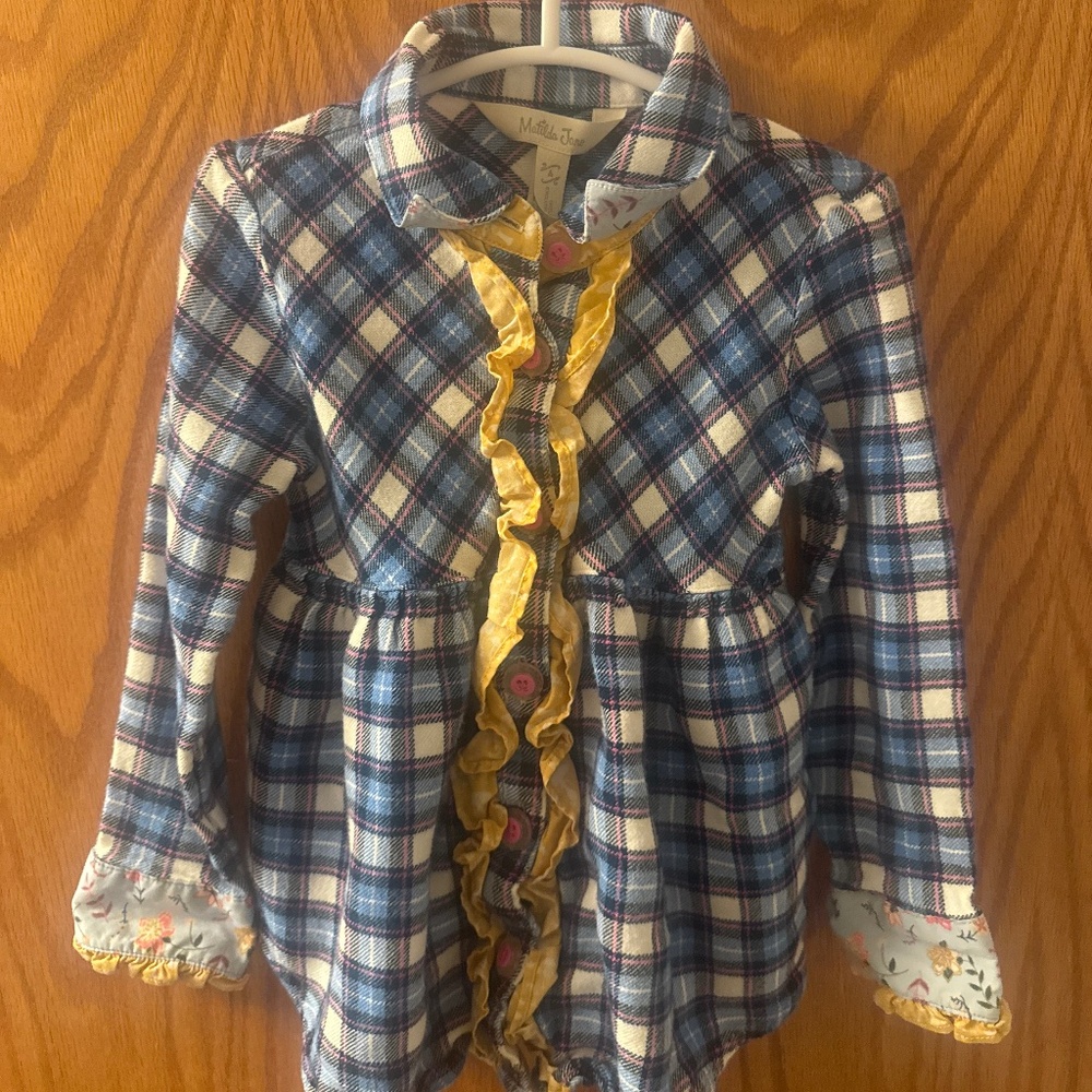 Matilda Jane Plaid Ruffle Top Girls Size 4